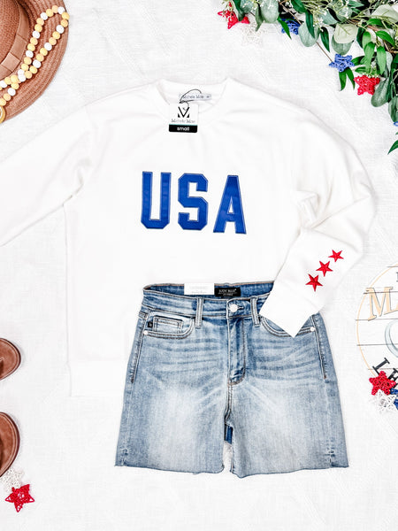 IN STOCK USA Pullover - White FINAL SALE