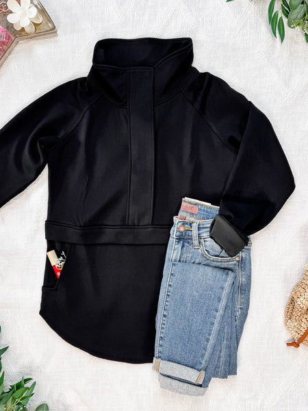 IN STOCK Mia Scuba Halfzip - Black FINAL SALE