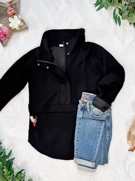 IN STOCK Mia Scuba Halfzip - Black FINAL SALE