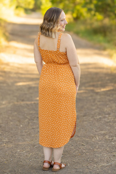 IN STOCK Reagan Ribbed Midi Dress - Pumpkin Floral FINAL SALE