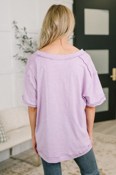 Thanks To You Relaxed Tee in Lilac