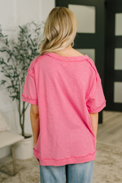 Thanks To You Relaxed Tee in Pink