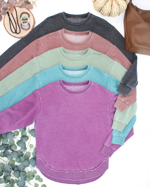 IN STOCK Vintage Wash Pullover - Purple