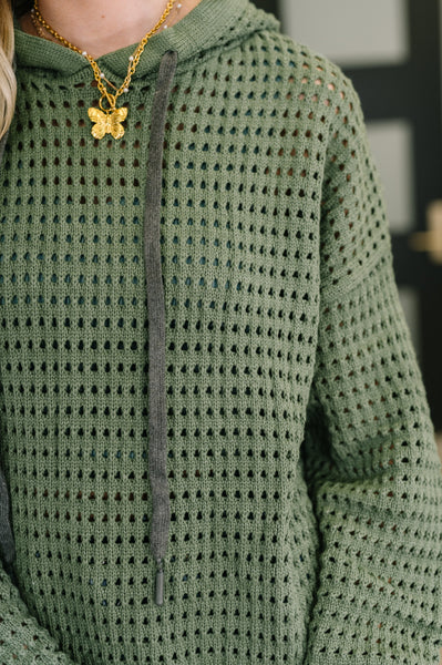 What a Catch Open Weave Pullover
