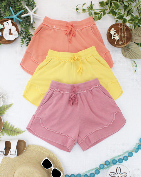 IN STOCK French Terry Stevie Shorts - Spring Peach FINAL SALE